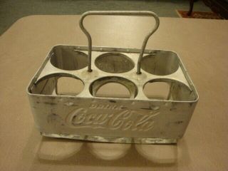 Vintage 1950s Coca Cola 6 Pack Coke Bottle Aluminum Carrier Case Holder By Acton