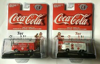 M2 Machines Coca Cola 1960 Vw Delivery Van Red And White 1:64 Scale