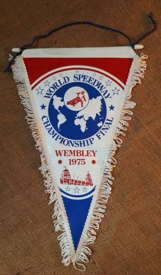 Vintage British Speedway Pennant 36.  Wembley World Championship.  Motorcycle