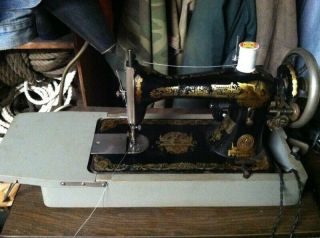 Antique Singer Sewing Machine Model 15 - 30 W/ Case Electric W/pedal 1908