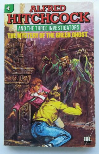 Vintage Three Investigators 4 " Green Ghost " Alfred Hitchcock Pb 1983