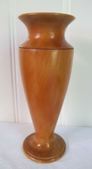 Vase Huon Pine Artisan Hand Turned Handmade Tasmania Wood Urn Trine Vintage Gift