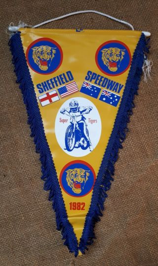 Vintage British Speedway Pennant 20.  Sheffield Tigers.  Motorcycle/ Male