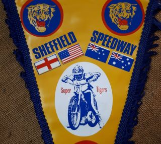 VINTAGE BRITISH SPEEDWAY PENNANT 20.  SHEFFIELD TIGERS.  Motorcycle/ Male 3