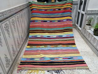 Handmade Rug Moroccan Beni Ourain Vintage Wool Rug Azilal Berber Carpet 5×8 Ft