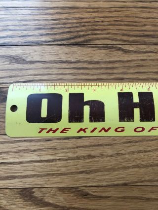 Vintage Oh Henry “The King Of Candyland” 12 Inch Metal Ruler Sign 1960’s 2