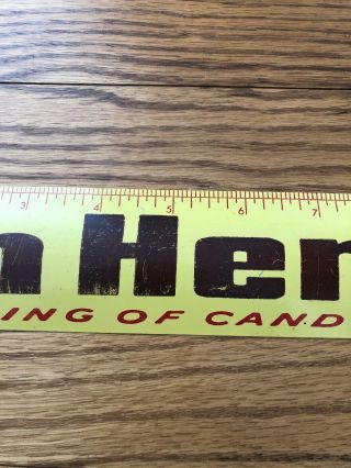 Vintage Oh Henry “The King Of Candyland” 12 Inch Metal Ruler Sign 1960’s 3