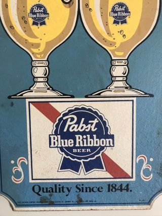 Vintage Pabst Blue Ribbon PBR Wood Pub Sign Two Heads Are Better Than One 2