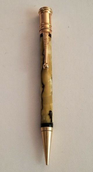 Antique Parker Duofold Marbled & Gold Mechanical Pencil