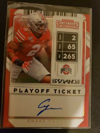 2020 Panini Contenders Chase Young Playoff Ticket 2/6 Matches Jersey Varation