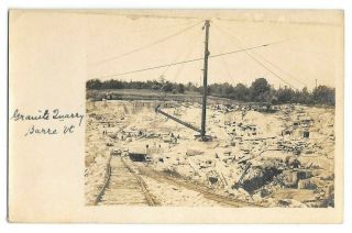 Rppc Barre,  Vt Granite Quarry Rail Track Hoist Vintage Postcard Camera Stamp Box