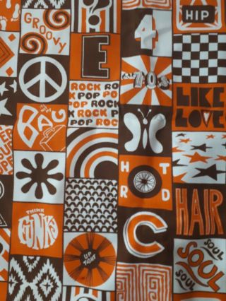 Vintage Material 70 ' s Theme Hippie Mod Thick 3