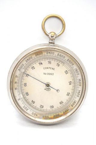 Vintage Lufft Compens Pocket Barometer Altimeter Case 9993 Germany
