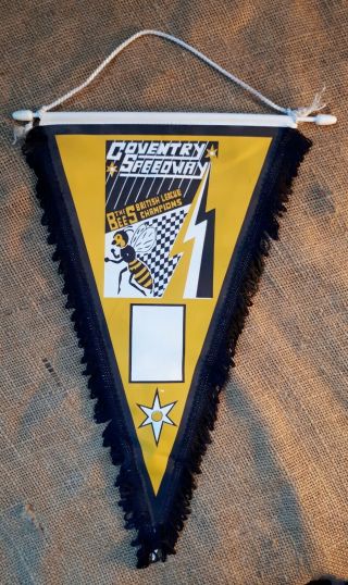 Vintage British Speedway Pennant 8.  Coventry Bees (champions).  Motorcycle/ Male