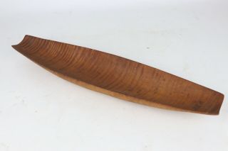 Vintage Primitive Carved Figured Tiger Maple Wooden Long Centerpiece Dish Decor