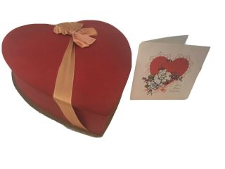 valentines Vintage heart shaped chocolate candy box 1940s W Card Laura Secord 3