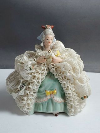 Antique Porcelain Meissen Girl Figurine