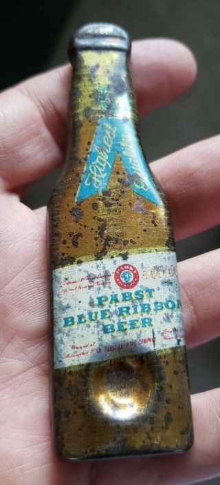 Vtg Pabst Blue Ribbon Beer Bottle Opener Advertising