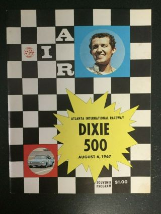 Official Nascar Dixie 500 1967 Atlanta Vintage Auto Racing Program Richard Petty