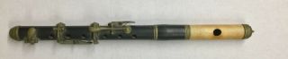 Antique H.  F.  Meyer Hannover Wooden - Ivory Or Bone Flute / Piccolo 11.  5 " Long