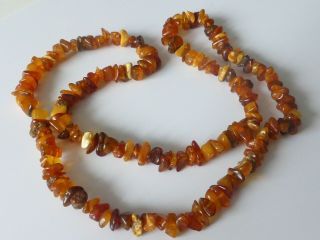 Fine Vintage Natural Baltic Amber Bead Necklace 27 " 30.  7g