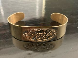 Vintage Gold Over Sterling Silver Engraved Cuff Bracelet “donna”