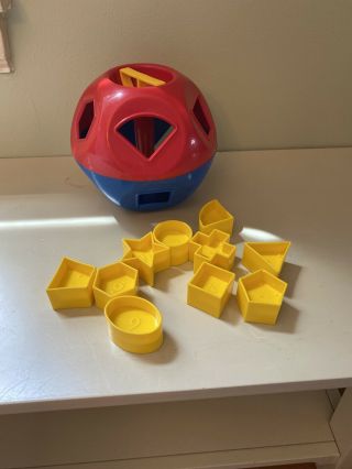 Vintage Tupperware Shape - O - Ball Toy With 10 Shapes Complete