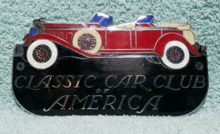 Vintage Classic Car Club Of America Plaque Plate Topper Emblem