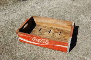 Coca Cola Coke Wood Crate Box Carrier Bottle Holder Vintage 18 " X 12 " X 4 1/2 "