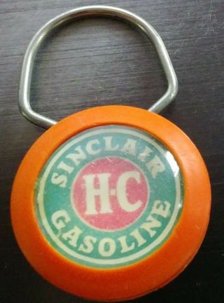 Vintage Sinclair Hc Gasoline Advertising Key Ring - Planks Lancaster,  Pa