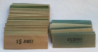 40 Vintage $5 Dime Coin Wrappers Flat Brandt Watertown Wi 3 Types