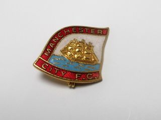 Manchester City Fc - Vintage Enamel Coffer Crest Badge.