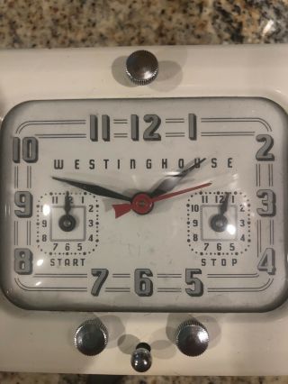 Vintage Westinghouse Electric Clock Oven Timer TC - 81 Retro Art Deco Style 2