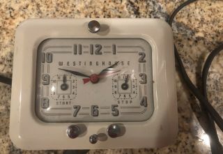 Vintage Westinghouse Electric Clock Oven Timer TC - 81 Retro Art Deco Style 3