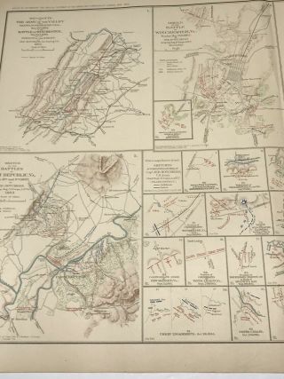 Antique Civil War Map 1862 Shenandoah Valley Campaign Winchester Cedar 2