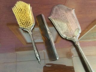 Vintage Sterling Silver Vanity Set - Mirror,  Comb,  And Brush