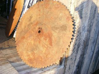 Vintage Antique Large Sawmill Buzz Saw Log Mill Blade 23 3/4 " Diameter 1 " Hub