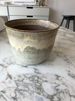 Vintage Stoneware Studio Pottery Vase Bowl Planter Vtg Stoneware
