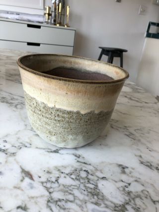 Vintage Stoneware Studio Pottery Vase Bowl Planter Vtg Stoneware 2