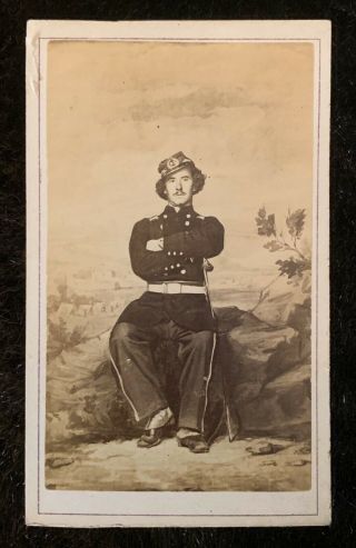 Antique Cdv Photo Card Civil War Officer General Elmer Ellsworth 24