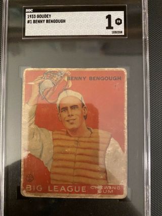 1933 Goudey Benny Bengough 1 Baseball Card Sgc 1