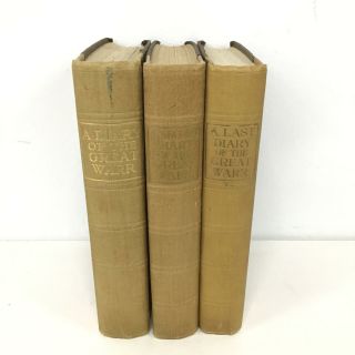 Vintage 1919 A Diary Of The Great War Three Volumes Hardcover 109