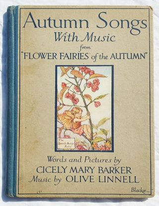 Vintage Autumn Songs Flower Fairies Cicely Mary Barker Olive Linnell Music Book