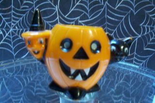 Vintage Halloween Rosbro Rosen Pumpkin/witch/cat Sucker/lollipop Holder Near Mi