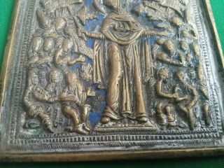 Russian Antique Orthodox Bronze Icon Joy of All Who Sorrow with enamel 3