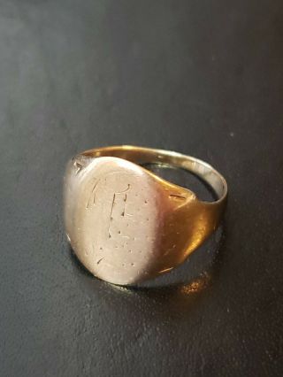 10k Solid Gold Statement Signet Pinky Ring Size 9 Scrap Not 4.  5 Grams Scrap