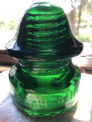 Vintage Insulator Emerald Green Mclaughlin 20 - Inner Rim Has Chip