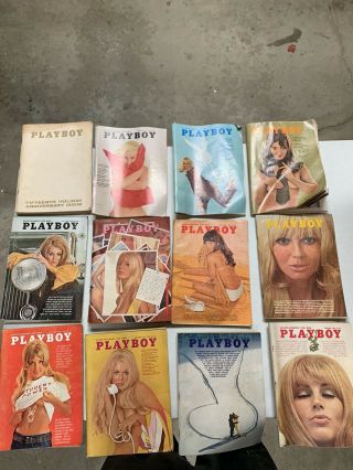 1969 Vintage Playboy Magazines All 12 Months With Centerfolds