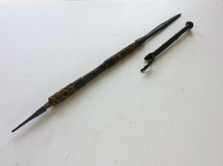 Very Unusual Old Antique African Hand Spear Sword With Scabbard