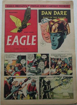 1951 Vintage Eagle Comic Vol.  2 1.  Dan Dare.  Cutaway Of How Eagle Comic Produced